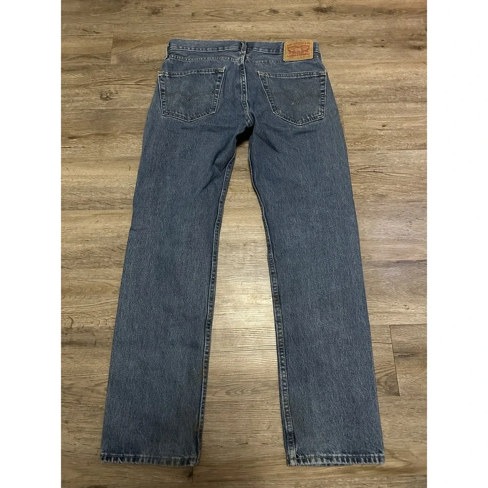 Levis 505 Jeans‎ Mens 32x32 Blue Regular Straight Mid Rise Medium Wash